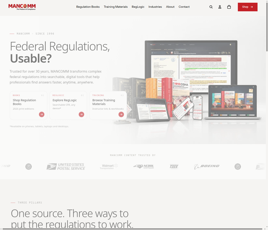 Mancomm website screenshot