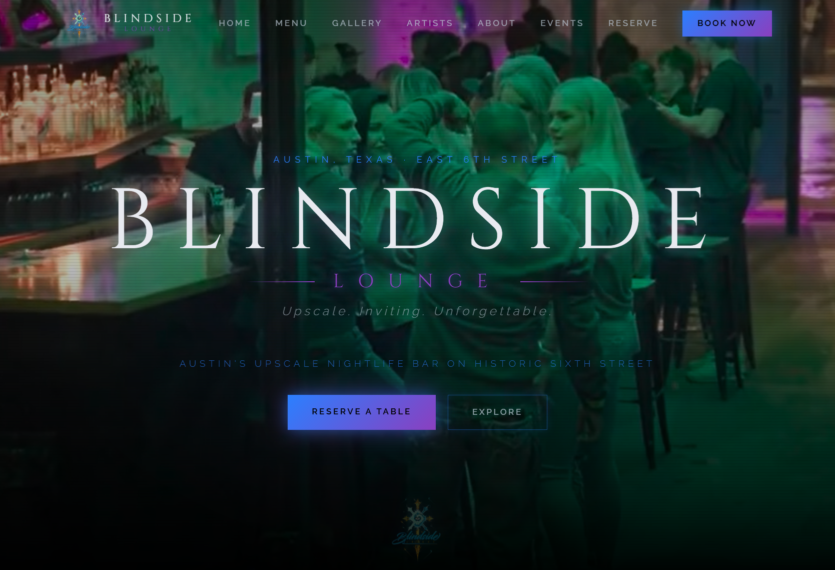 Blindside Lounge ATX website screenshot
