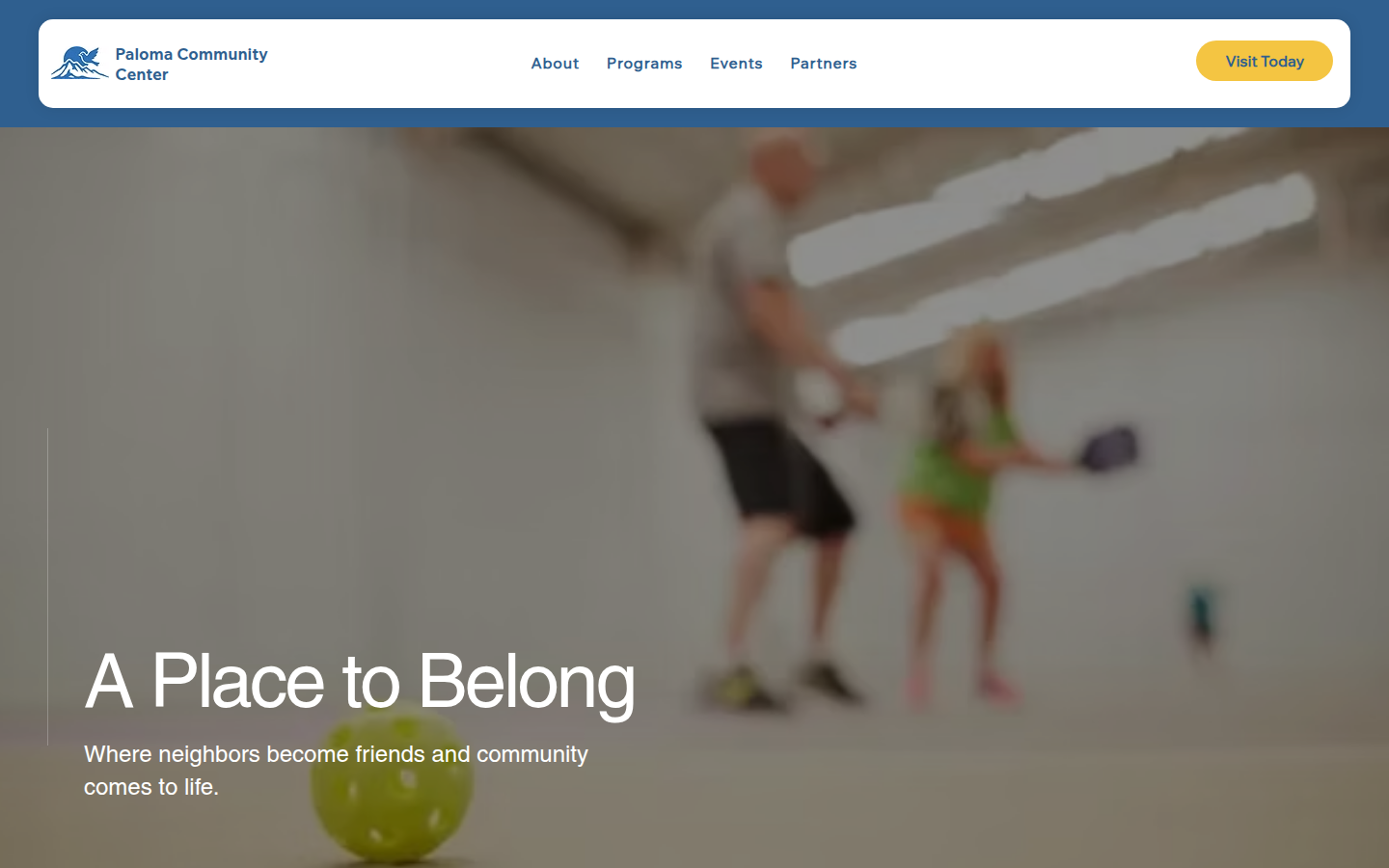 Paloma Community Center website screenshot