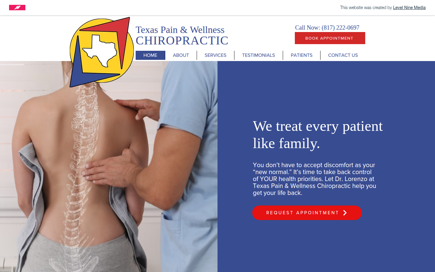 Texas Pain & Wellness website screenshot