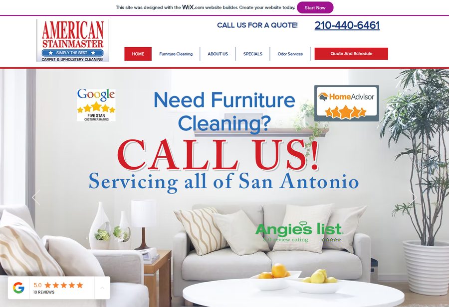 American Stainmaster Carpet Cleaning website screenshot