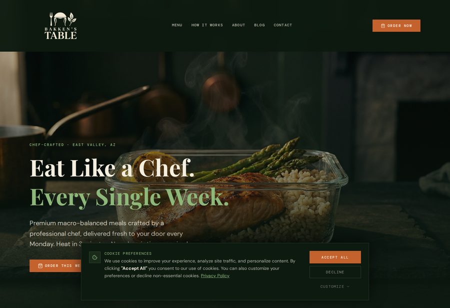 Bakken's Table website screenshot