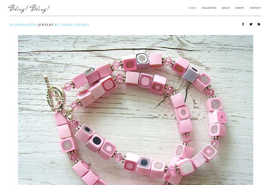 Bling x Two Handmade Jewelry website screenshot