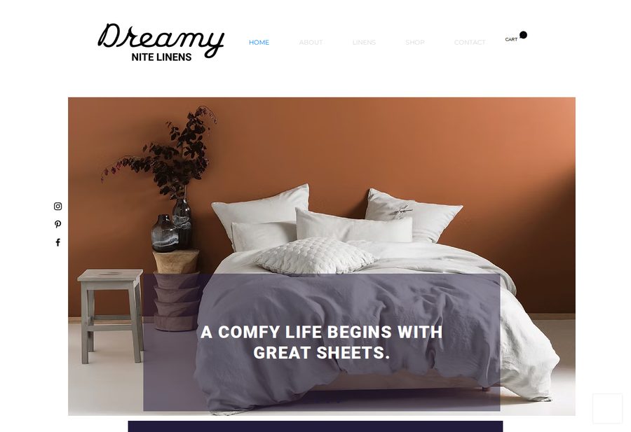 Dreamy Nite Linens website screenshot