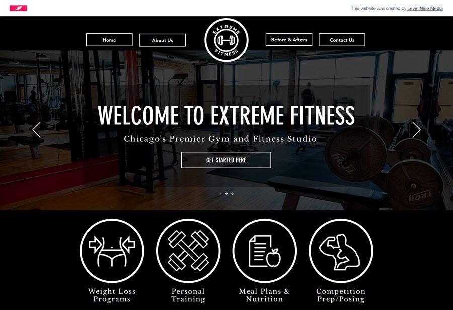 Extreme Fitness Chicago website screenshot