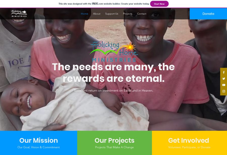Frolicking Home Ministries website screenshot