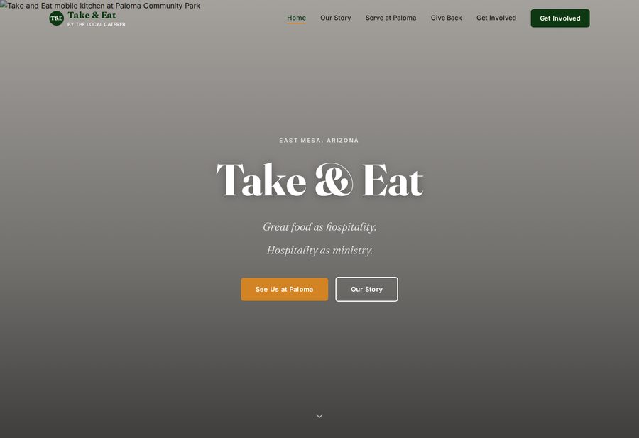 Take & Eat website screenshot