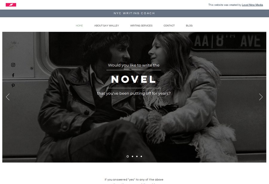 NYC Writing Coach — Gay Walley website screenshot