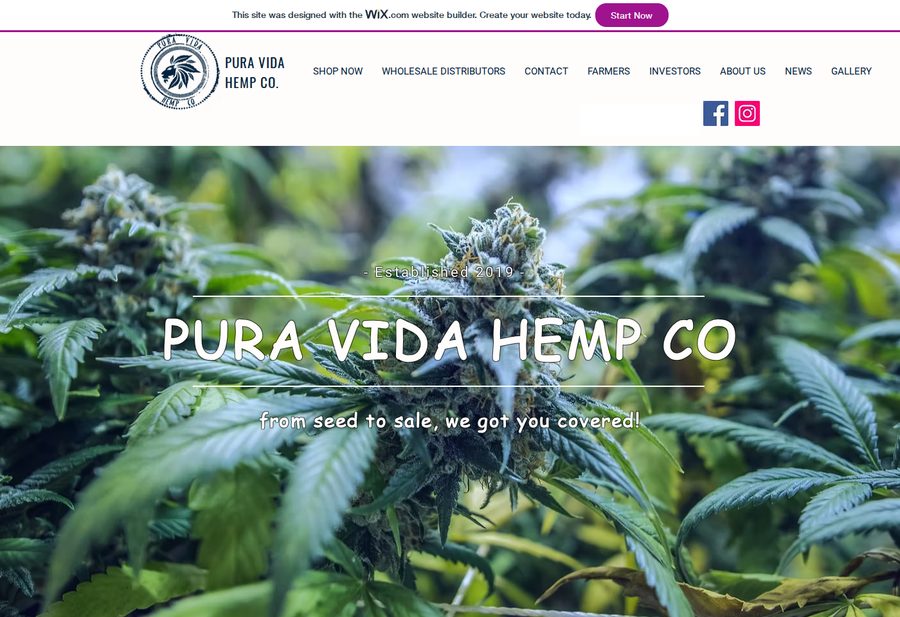 Pura Vida Hemp website screenshot
