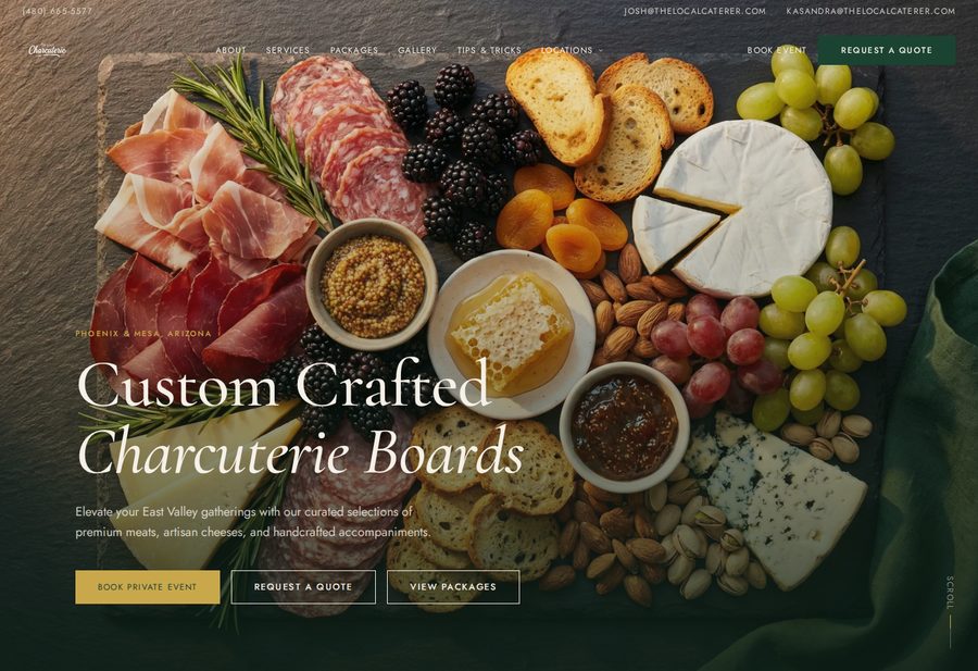 The Local Charcuterie website screenshot